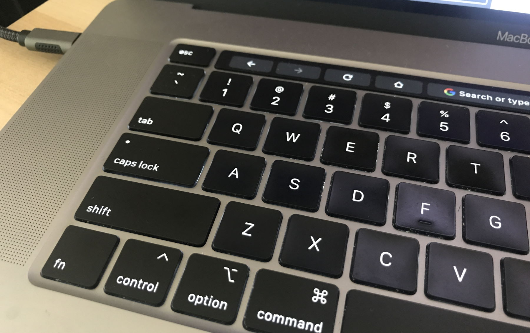 Mac Keyboard showing Tab key